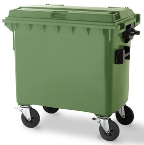 Container Classic 660L groene romp + groene deksel 