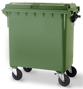 Container Classic 1100L groene romp + groene deksel